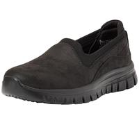 Skechers Microleather Collar Knit Scooped Slip-On Trainers - Black, Black, Size 7, Women Black