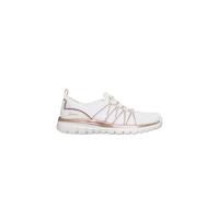 Skechers Women's Graceful - Metallic Detail Bungee White/ Rose Gold Knit in White | Size: 6 Skechers White 6