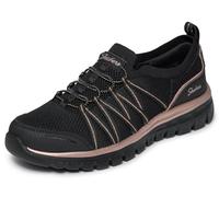 Skechers Women's Graceful Purecrush Slip-On Sneakers, Black/Rose Gold Knit, 3 UK