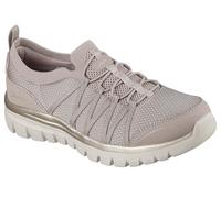Skechers Women's Graceful Purecrush Slip-On Sneakers, Taupe/Gold Knit, 5 UK