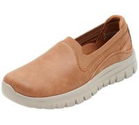 Skechers Women's Graceful Leaning in Sneaker, Chestnut Microleather/Knit, 8 UK