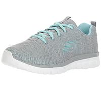 Skechers Women's Graceful-Twisted Fortune Sneaker, Grey Mint, 8 W US