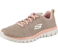 Skechers Women's Graceful Twisted Fortune Trainers, Natural Mesh/ Coral Trim, 9 UK