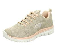 Skechers Women's Graceful Twisted Fortune Trainers, Natural Mesh/ Coral Trim, 9 UK