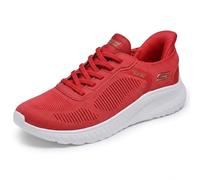 Skechers Women's Hands Free Slip-ins Bobs Squad Chaos-Current Muse Sneaker, Red, 7.5