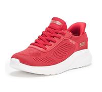 Skechers Women's Hands Free Slip-ins Bobs Squad Chaos-Current Muse Sneaker, Red, 8