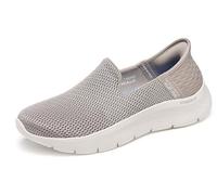 Skechers Women's Hands Free Slip-ins Go Walk Flex-Relish Sneaker, Taupe Blue, 3 UK