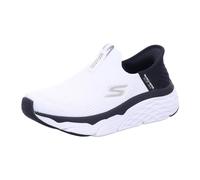 Skechers Women's Hands Free Slip-ins Max Cushioning Elite-Smooth Transition Sneaker, White Textile/Black Trim, 4 UK