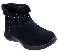 Skechers Women's Hands Free Slip-ins On-The-go Joy-Cozy Shimmer Ankle Boot, Black/Black, 10