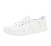 Skechers Women's Slip-ins: BOBS Skip Cute - B Cute Sweet Slip-On Shoes in White, Size 5 Wide | Textile/Metal, Vegan, Machine Washable