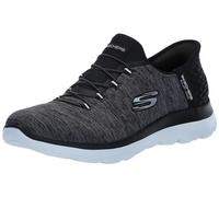Skechers Women's Hands Free Slip Ins Summits Dazzling Haze Sneaker, Black White, 8 UK
