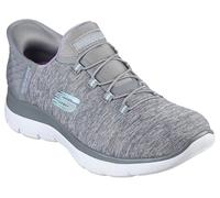 Skechers Women's Hands Free Slip Ins Summits Dazzling Haze Sneaker, Grey Mint, 4.5 UK Wide