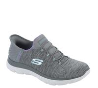 Skechers Women's Hands Free Slip Ins Summits Dazzling Haze Sneaker, Grey Mint, 4 UK Wide