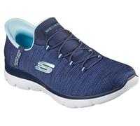 Skechers Women's Hands Free Slip-ins Summits-Everyday Set Sneaker, Nvaq=Navy/Aqua, 12 UK Wide