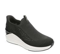 Skechers Womens Hands Free Slip-ins: the Triple Wedge - Milee Wedge Sneaker, Black/White, 7