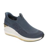 Skechers Womens Hands Free Slip-ins: the Triple Wedge - Milee Wedge Sneaker, Navy, 9.5