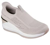 Skechers Womens Hands Free Slip-ins: the Triple Wedge - Milee Wedge Sneaker, Taupe, 8