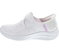 Skechers Ladies Slip Ins Ultra Flex 3.0 Shining Glitz White Vegan Trainers