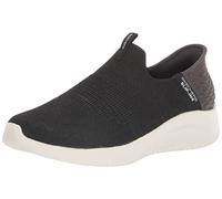 Skechers Women's Hands Free Slip Ins Ultra Flex 3.0 Smooth Step Sneaker, Black, 3.5 UK
