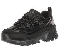 Skechers Women's HI-RYZE DOJA'LITE Shine Trainers, Black Patnet Leather/Durabuck/Mesh Trim, 4 UK