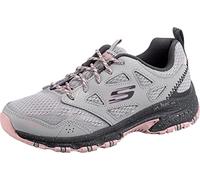 Skechers Women's Hillcrest Pure Escapade Walking Shoe, Gray Leather/Mesh/Pink Trim, 4.5 UK