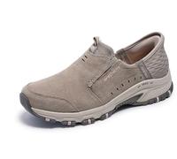 Skechers Women's Hillcrest Sunapee, Taupe Suede/Lycra/Light Pink Trim, 4.5 UK