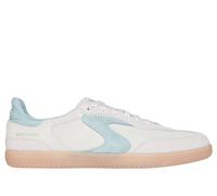 Skechers Women's Hotshot - For The Win Sneaker in Natural/Aqua, Size 7 | Leather/Synthetic