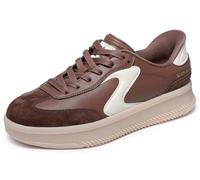 Skechers Women's Hotshot Hi Lifted Luxe Slip-On Sneakers, Brown Duraleather/Leather/Trim, 3 UK