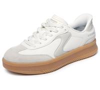 Skechers Women's Hotshot Hi Lifted Luxe Sneaker, Off White Duraleather/Leather/Trim, 8 UK