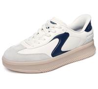 Skechers Women's Hotshot Hi Lifted Luxe Slip-On Sneakers, Off White Duraleather/Navy Trim, 7.5 UK