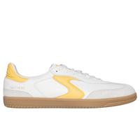 Skechers Women's Hotshot - Kickoff Sneaker in White/Yellow, Size 3 | Synthetic/Leather