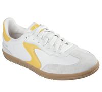 Skechers Women's Hotshot - Kickoff Sneaker in White/Yellow, Size 6 | Synthetic/Leather
