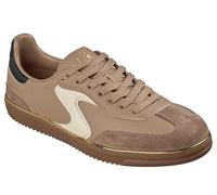 Skechers Womens Hotshot - Living Luxe | Duraleather & suede overlay upper with lace-up sneaker, Air-Cooled Memory Foam Insole, Flexible traction outsole