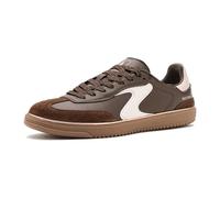 Skechers Women's Hotshot Living Luxe Trainer, Brown Duraleather/Leather/Pink Trim, 5.5 UK