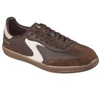 Skechers Women's Hotshot Living Luxe Trainer, Brown Duraleather/Leather/Pink Trim, 8 UK