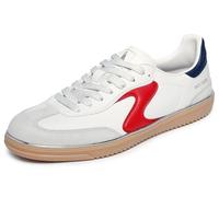Skechers Women's Hotshot Living Luxe Trainer, White Duraleather/Leather/Navy/Red Trim, 9 UK