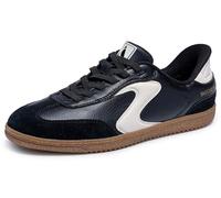 Skechers Women's Hotshot Perfect Choice Sneaker, Black Duraleather/White Leather/Trim, 8 UK