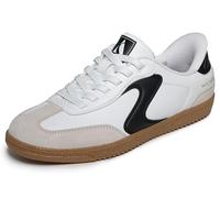 Skechers Women's Hotshot Perfect Choice Sneaker, White Duraleather/Black Leather/Trim, 5.5 UK