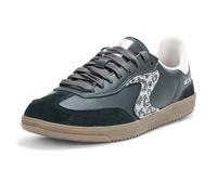 Skechers Women's Hotshot Shimmering Spots Sneaker, Black Duralteather/Leather/White Trim, 4 UK