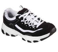Skechers Women's I-Conik Sneaker in Black/White, Size 4 | Leather/Synthetic/Textile