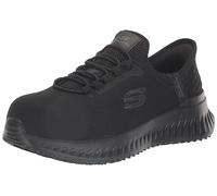 Skechers Womens Industrial Shoes Hands-Free Tilido Ombray Non-Slip Comp Toe, Black/White, 3.5 UK
