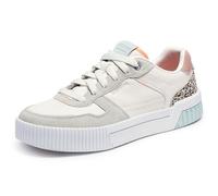 Skechers Women's Jade-Best in Class Sneaker | Duraleather and genuine suede sneaker, Leopard print heel cup, Molded rubber cupsole, Flexible traction outsole