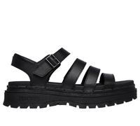 Skechers Women's Jammers - Poppin' Sandals in Black, Size 6 | Leather/Synthetic/Other