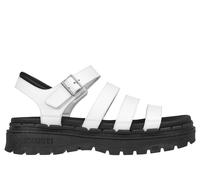 Skechers Women's Jammers - Poppin' Sandals in White, Size 4 | Leather/Synthetic/Other