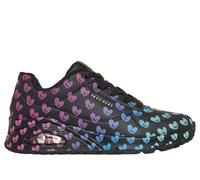 Skechers Women's Jason Naylor: UNO - Live Life Colourfully Wedge in Black, Size 6 | Synthetic/Textile