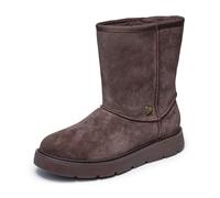 Skechers Women's KEEPSAKES COZY - COZY MID Hands Free Slip-Ins, Premium Suede boot, Chocolate, 5M