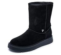 Skechers Women's Keepsakes Cozy Mid Hands Free Slip-ins Calf Boot, Black/Black, 6 UK