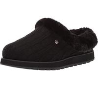 Skechers Wide Fit Knitted Mule Slippers Black