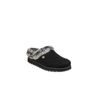 Skechers Women's Slippers Keepsakes Ice Angel – Black Cable Knit, Faux Fur Trim – UK 5