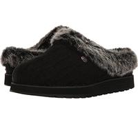 Skechers Women's Keepsakes - Ice Angel Slipper, Black Cable Knit Sweater/Faux Fur Trim, 5 UK